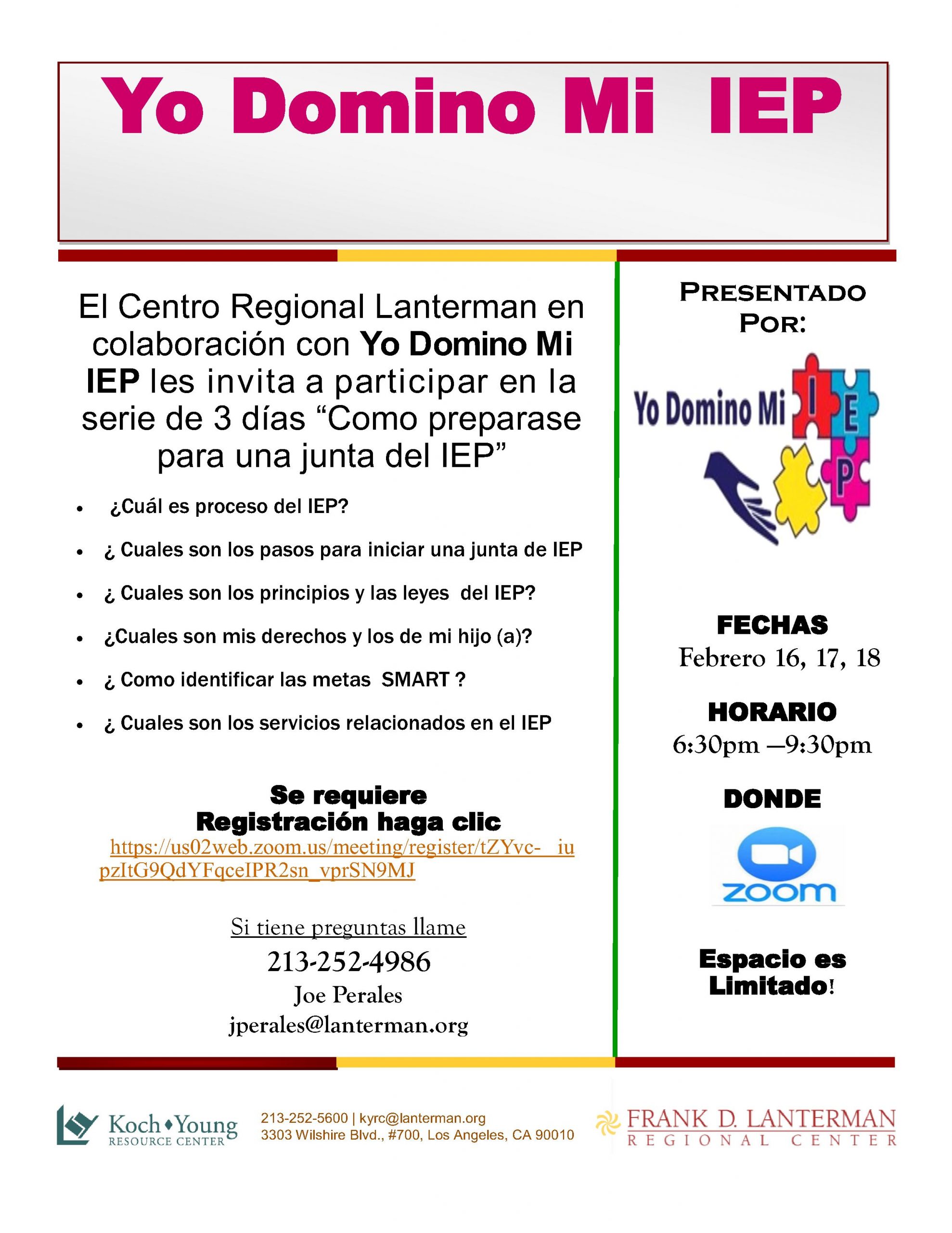 Yo Domino Mi IEP Spanish flyer LENTERMAN RC